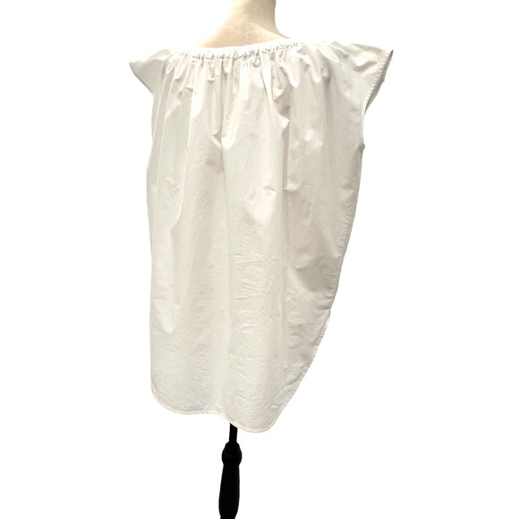 ORGANIC BY JOHN PATRICK BRIGHT WHITE COTTON POPLIN OFF THE SHOULDER TUNIC - Picture 8 of 16